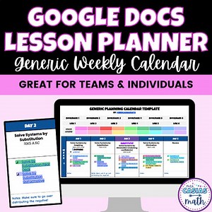 Google Docs Lesson Plan Template Digital Calendar Undated