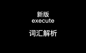 新版execute词汇解析