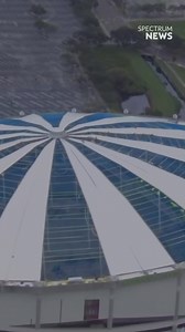 Repairs on Tropicana Field's roof continue. Here's a look at video Sky9 took on Friday. | Spectrum Bay News 9