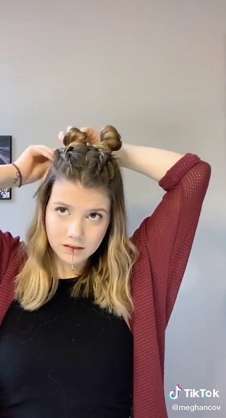 Space bun tutorial 💫💖 #fyp #foryoupage #hairtutorial