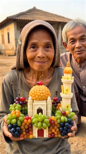 MINIATUR MINI DARI BUAH BUAHAN BUATAN NENEK #ai #miniaturmasjid #artfromwaste #shortsviral