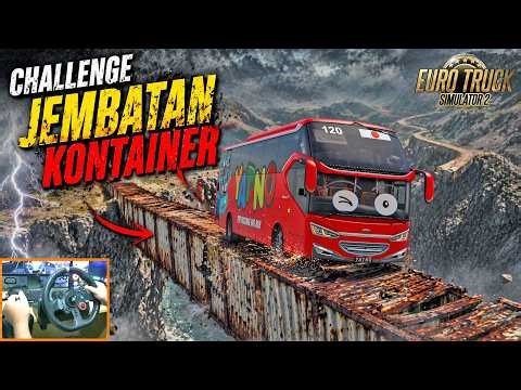 VIRAL Challenge ❗❗❗ Gani Bus Dare to Cross the Container Bridge 😱 | ETS 2 GAMEPLAY