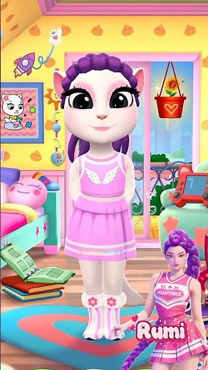 RUMI cheerleader cosplay x GAMEBOY 👗🎀 #rumicosplay #rumidressup #angeladressup #rumihuntrix