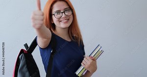 student girl portrait with backpack