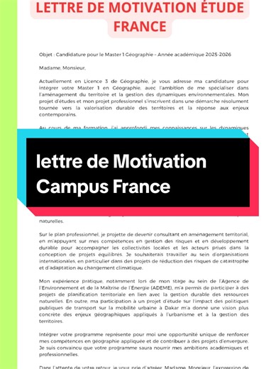 Rédiger une lettre de motivation pour Campus France