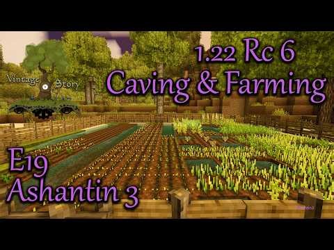 Vintage Story 1.22 Map7 E19 Farm Extension, Caving & Wolf Attack #vintagestory