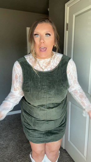 This corduroy dress makes the perfect mom outfit! Comment “dress” and I’ll DM you the 🔗! ✨ ✨5’8 Size 16 Wearing XXL 200 ✨ #midsize #midsizefashion #size16 #size16outfit #amazonfashion #momfashion #sahmoutfit #falloutfits #fallfashion | Jocey Maryann