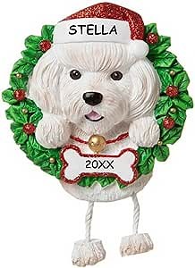 Personalized Dog Breed Pet Christmas Ornament (Bichon Frise)