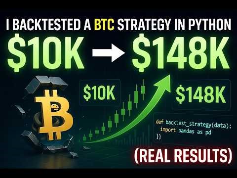 I Backtested a BTC Strategy in Python — $10k Turned Into $148k (Real Results)