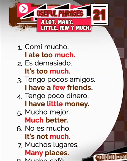 402K views · 9.3K reactions | EXPRESIONES CON A LOT MANY LITTLE, FEW Y MUCH. ⚡殺   ‍Ⓝⓞ ⓣⓔ ⓓⓔⓣⓔⓝⓖⓐⓢ! Aprende rápido❤❤❤❤ #aprendeingles #teacherenglish #profdeingles #enseñoingles #aprendoingles #missheidyenglish | Missheidyenglish | Facebook