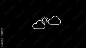Weather icon animation. footage in 4k 30 fps. Weather symbols collection Stock Video
