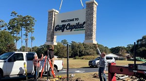 Myrtle Beach is the Golf Capital of the World ... and now we have a sign to make it official! ⛳️ The new "Welcome to the Golf Capital of the World" sign was recently installed at Whispering Pines Golf Course. The sign is the final detail of the golf course's renovations that happened earlier this year. The course reopened September 1. You can see the new addition along Harrelson Boulevard at the Whispering Pines Golf Course entrance, right across from the Myrtle Beach International Airport. What