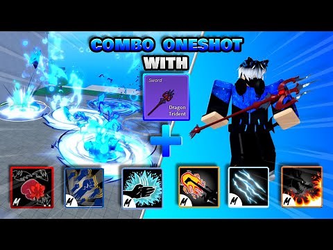 NEW Dragon trident Combo One Shot With All Melee | Blox Fruits update 20