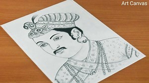 Akbar_Mughal Emperor / Drawing With Pencil Sketch / Step by Step / Drawing Akbar