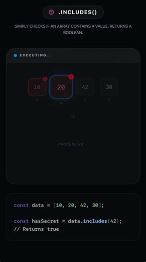 JavaScript Array Method .includes() Visualized! 🚀 #javascript #coding #programming