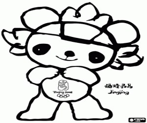 Jingjing, a Beijing 2008 mascot coloring page printable game