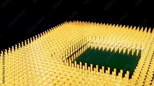 5nm CPU processor pins. Chip Fabrication laboratory. Supply chain shortage.