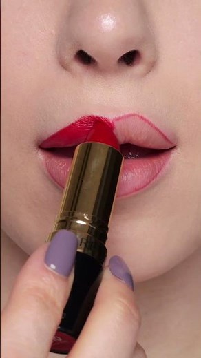 Red lipstick w/ Revlon Colorstay Longwear Lip Liner In Wine & Super Lustrous Lipstick In Uncut Ruby
