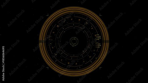 Round hud elements for sci-fi design used in space exploration or digital interface applications for future projects