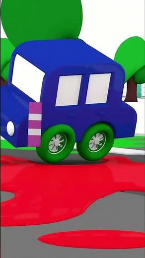 The Blue Car Overcomes Obstacles on the Track: The Paint Escape Begins! #turkishcartoon