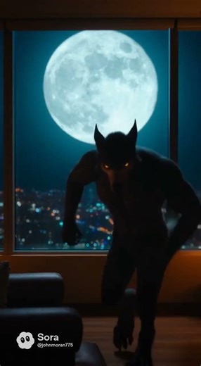A moonlit night's werewolf's transformation takes the city by surprise!🤵🧟🐺