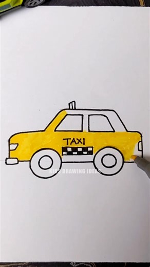 How yo draw a taxi for kids 🚕 #taxidrawing #drawingtaxi #easydrawing #kidsdrawing #drawingtutorial | Kids Drawing Ideas