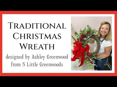 How to Make a Christmas Wreath with Red Velvet Bow