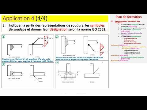 11 Application 4 corrigée SYMBOLE de SOUDAGE Positions des symboles sur dessin Normes ISO 2553 2019
