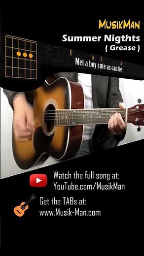 Summer Nights 👦👱‍♀️ (Short Version) - Grease / Guitar Cover / MusikMan