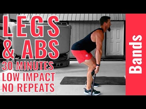 30 Minute Resistance Band Legs and Abs Workout - No Repeat - Low Impact
