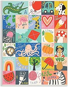 Stupell Industries Patchwork Style Alphabet Playful Kid's ABC Letters