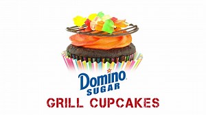 This Father's Day, use gummy kebabs and frosting flames to turn cupcakes into grill cakes. | Domino Sugar