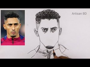 Drawing Like a PRO! Raphinha FC Barcelona Portrait with Easy Pencil Sketch Techniques