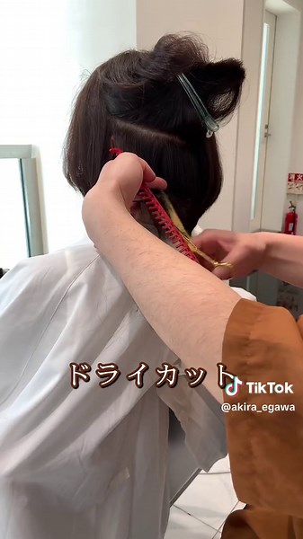 【カット動画】大人の長めショートボブ✂︎ #カット #丸みショート #ショートボブ #大人女性 #40代 #50代 #Shorthair #hairstyle #くびれショート
