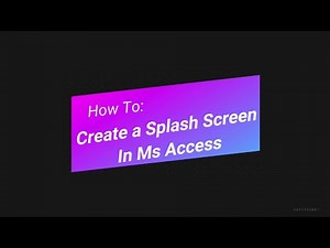 how to create a Startup form in Microsoft Access
