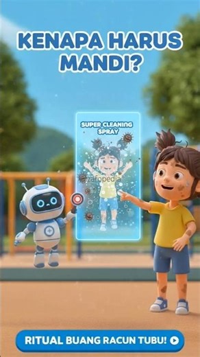 RITUAL BUANG RACUN! 🛀💨 Kenapa Kita Harus Mandi? | Zafopedia ft. Lina #factshorts #edukasianak