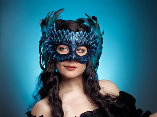 Blue Feather Masquerade Mask Bird Mask - Etsy