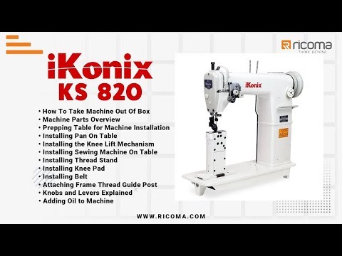 Ikonix KS 820 Video 2 of 4 iKonix KS 820 Double Needle 1 2mm Sewing Machine,Post Bed