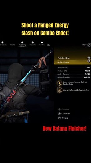 Petallic Rim Katana Showcase Demo | New Katana Finisher | Assassin's Creed Shadows
