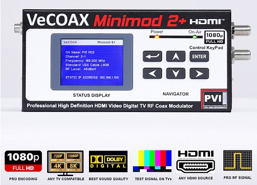 VeCOAX MINIMOD-2 - Professional HDMI Modulator - HDMI LICENSED