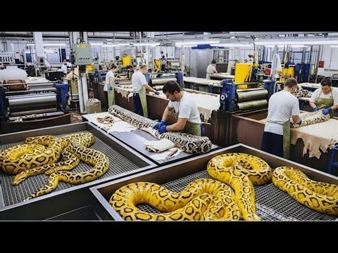 Inside a Giant Python Processing Factory | Step-by-Step Industrial Process
