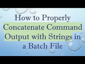 How to Properly Concatenate Command Output with Strings in a Batch File
