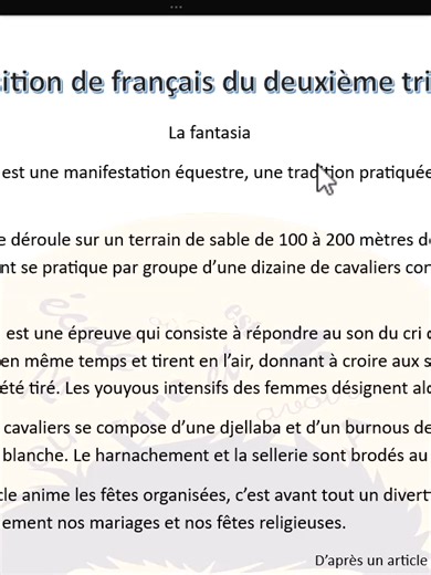 3AM Composition du deuxième trimestre اختبار اللغة الفرنسية للفصل الثاني رابط التحميل https://drive.google.com/file/d/1BzKdYaN-LBtOrBNgyTqTw8YjZe9kRpNy/view?usp=sharing