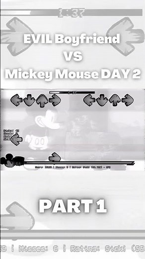 EVIL Boyfriend VS Mickey Mouse DAY 2 Part 1 (friday night funkin | Corruption) #shorts