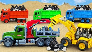 Fire Truck And Crane Help Rescue Road Construction Vehicles | Kids Toy TV