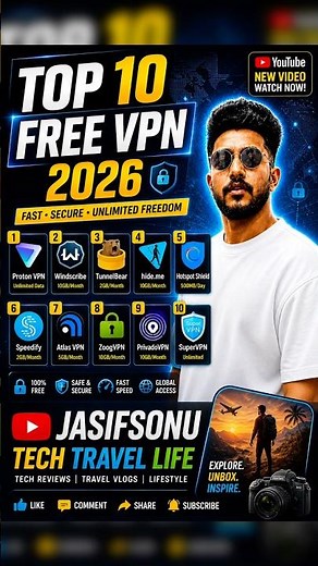 Top 10 Best FREE VPN 2026 🔒 Unlimited & Fast | 100% Safe VPNs!