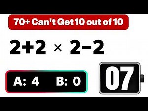 This Math Quiz Is Really Epic Brain Battle! Age Over 70+ Can't Get 10 Problems Accuratly!