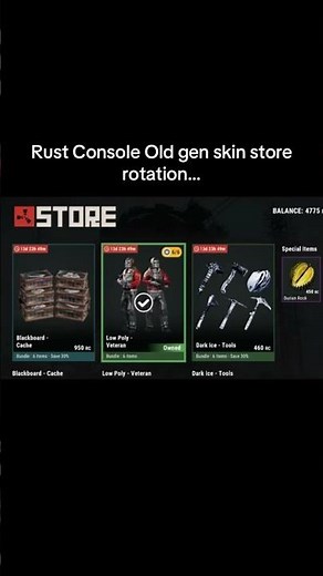 Rust Console Old gen skin store rotation…#shorts #rust #rustconsole