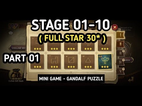 (PART 01) STAGE 01-10 Gandalf Puzzle Mini Game Summoners War X Lord of The Rings Collab Event