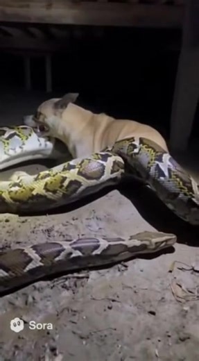 Python traps a dog under the house | Ancient Lovers